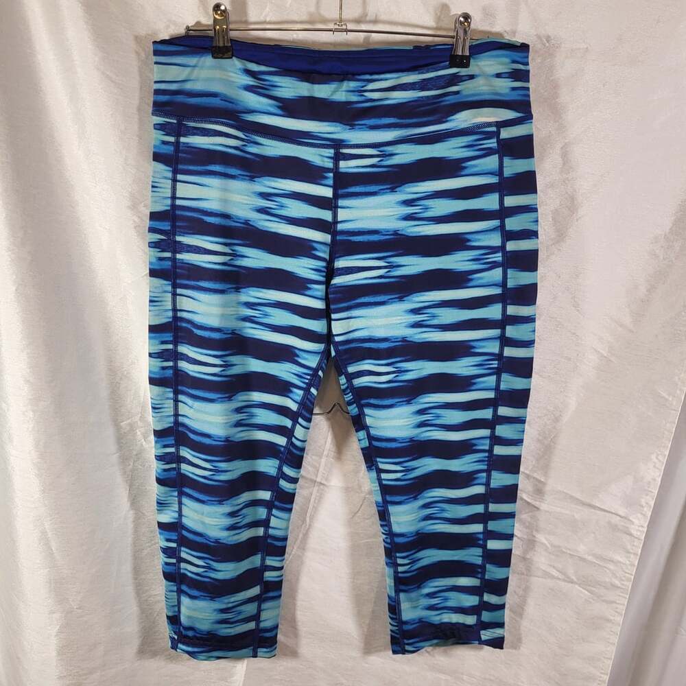 Lauren Ralph Lauren Active Leggings Size L Blue Printed Capri Pants